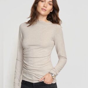 Modern Citizen, Kimberly Ruched Long-Sleeve Tee - Oatmeal / L